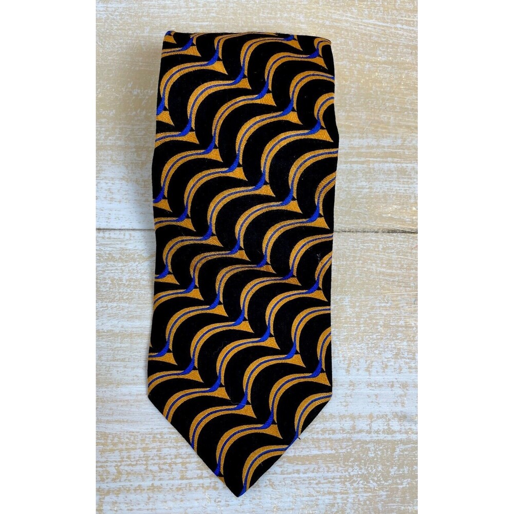 Vintage BOB MACKIE TIE Op Art 100% Silk Tie 4” X 61”